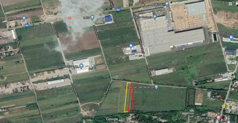 Branesti/ Makita, teren intravilan 3000 / 6000 mp, ideal constructii industriale